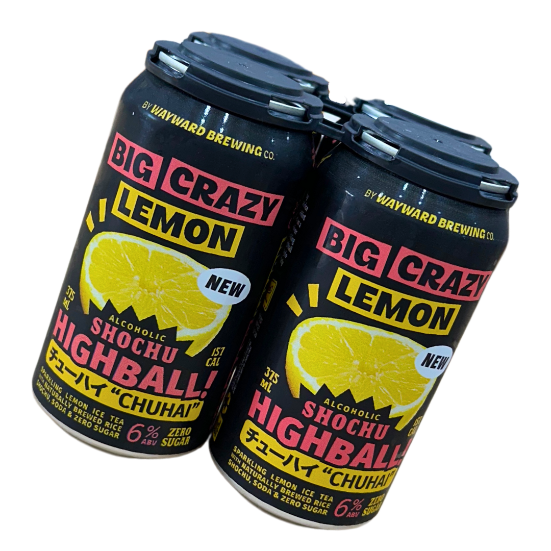 Wayward Brewing Big Crazy Lemon - Alcoholic Shochu Highball! 6% 375mL